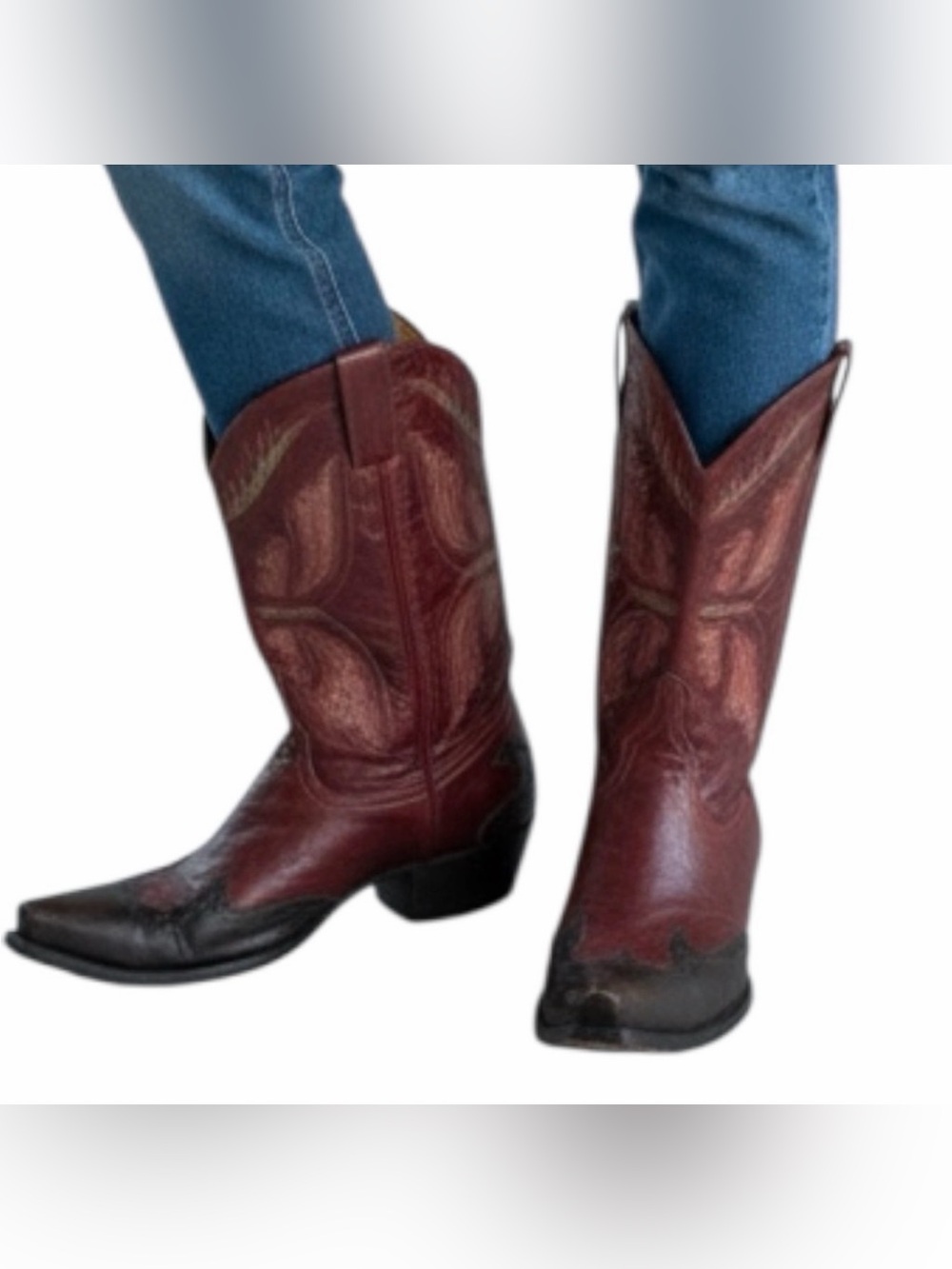 Old Gringo Red and Black Butterfly Western Cowboy Boots Size 10 GUC